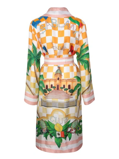 Shop Casablanca Multicolor Silk Dress In Neutrals