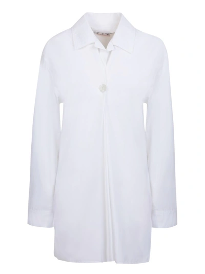 Shop Off-white Long-sleeved Poplin Shirt In White