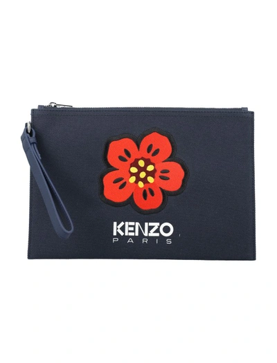 Shop Kenzo Boke Flower Clutch In Black