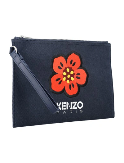 Shop Kenzo Boke Flower Clutch In Black