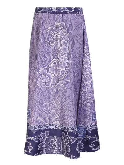 Shop Pierre-louis Mascia Blue Silk Skirts In Grey