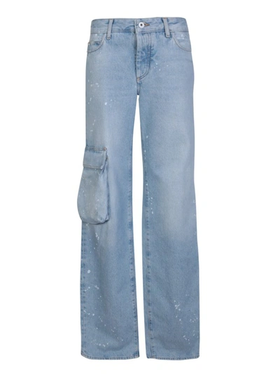Shop Off-white Light Blue Cargo Jeans