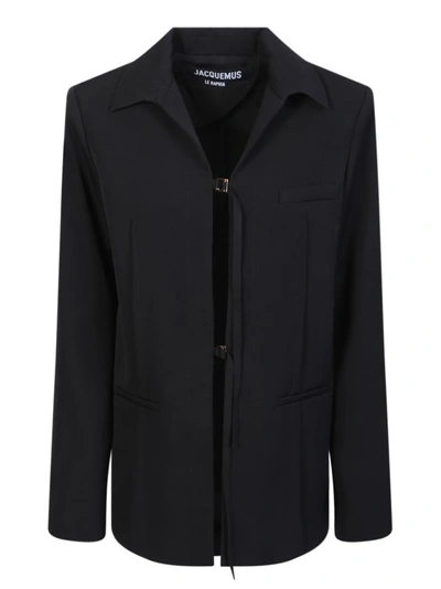 Shop Jacquemus Black Double-breasted Blazer
