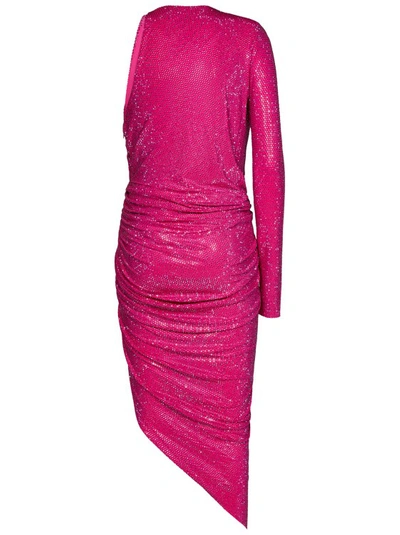 Shop Alexandre Vauthier Fuchsia One-shoulder Dress In Pink