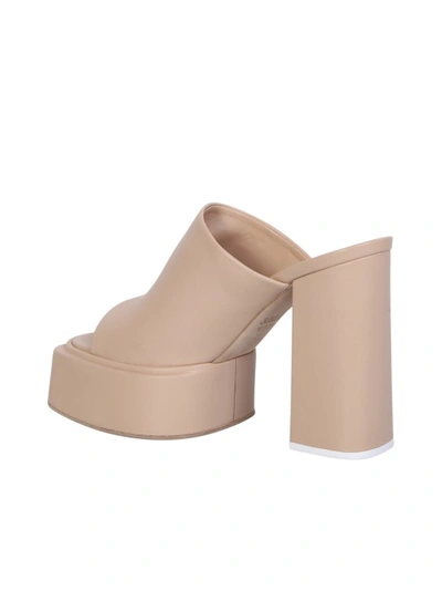 Shop 3juin Beige Leather Sandals In Neutrals