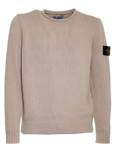 Shop Stone Island Beige Knitted Sweater In Brown