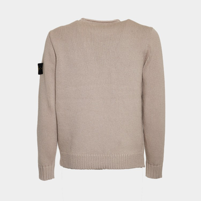 Shop Stone Island Beige Knitted Sweater In Brown