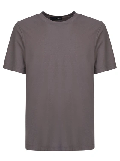 Shop Lardini Brown Cotton Jersey T-shirt In Grey