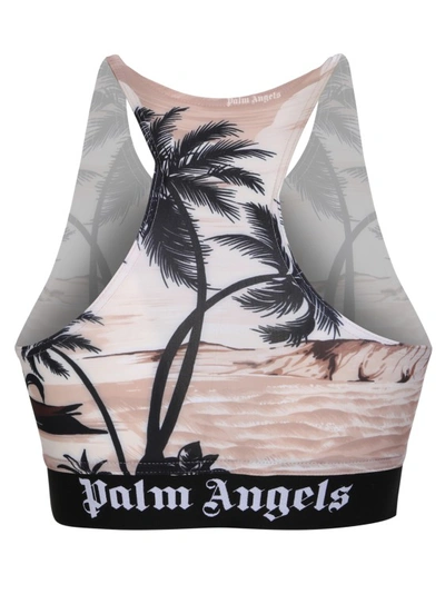 Shop Palm Angels Stretchy Sport Tops In White