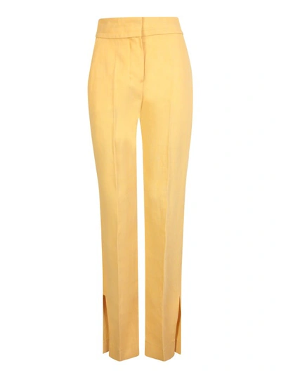 Jacquemus Yellow Side Slits Trousers In Yellow