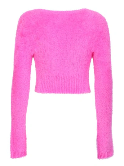 Shop Jacquemus Pink Cropped Cardigan