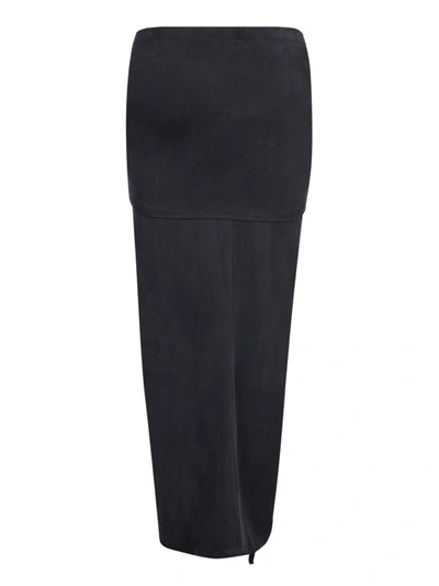 Jacquemus Black Pareo-style Split Skirt In Black