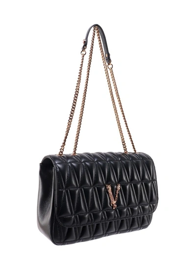 Shop Versace Black Virtus Shoulder Bag