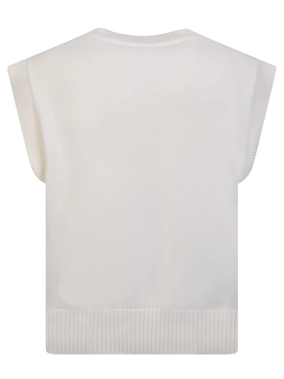 Shop Ami Alexandre Mattiussi Cream Logo Vest In White