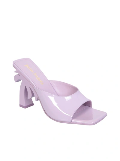 Palm Angels Square Open Toe Pink Sandals In Purple