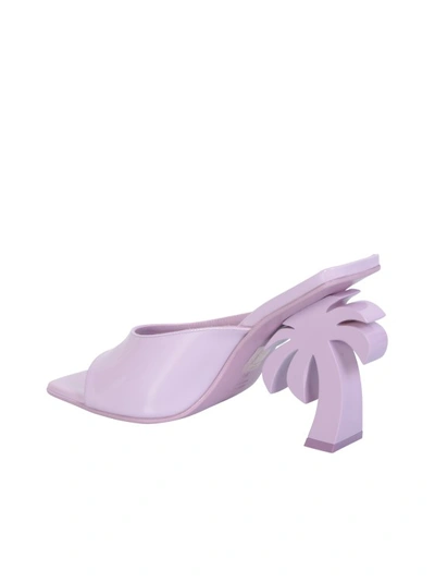 Palm Angels Square Open Toe Pink Sandals In Purple