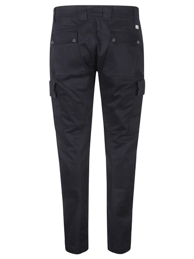 Shop C.p. Company Logo-patch Panelled Cargo Trousers In Black