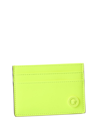 Shop Versace Medusa Biggie Card Holder In Yellow