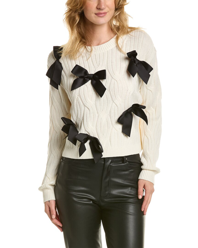 Shop Alice And Olivia Alice + Olivia Beau Relaxed Cable Wool-blend Sweater In Black