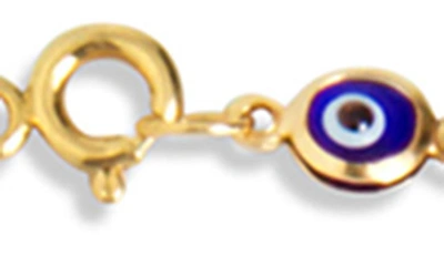 Shop Savvy Cie Jewels 18k Gold Plated Sterling Silver Evil Eye Necklace In Yellow