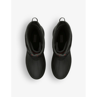 Shop Kenzo X Hunter Leather And Recycled-polyester Ankle Boots In Black