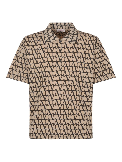 Shop Valentino Toile Iconographe Printed Polo Shirt In Beige