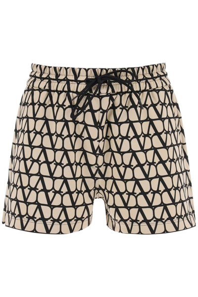 Shop Valentino Toile Iconographe Jersey Shorts In Multi