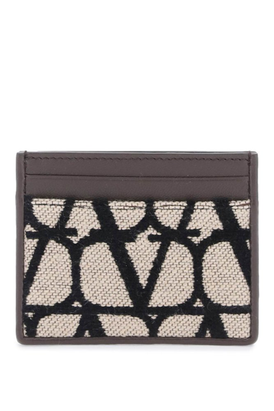 Shop Valentino Toile Iconographe Logo Detailed Cardholder In Brown