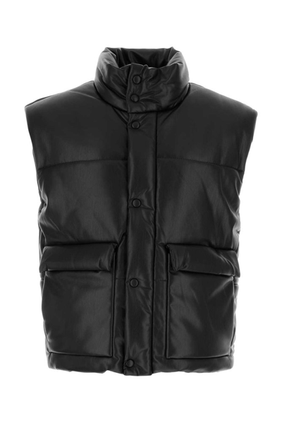 Shop Nanushka Puffer Leather Vest In Black