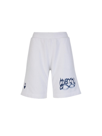 Shop Givenchy Logo Printed Track Shorts In White