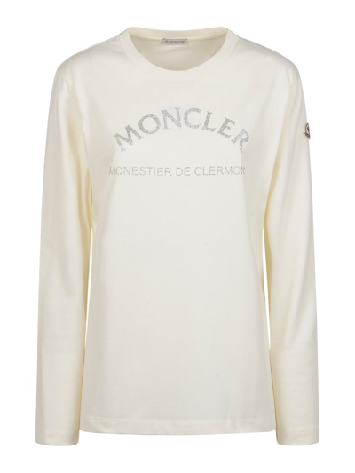 Shop Moncler Genius Moncler 1952 Logo Printed Long Sleeve T In White