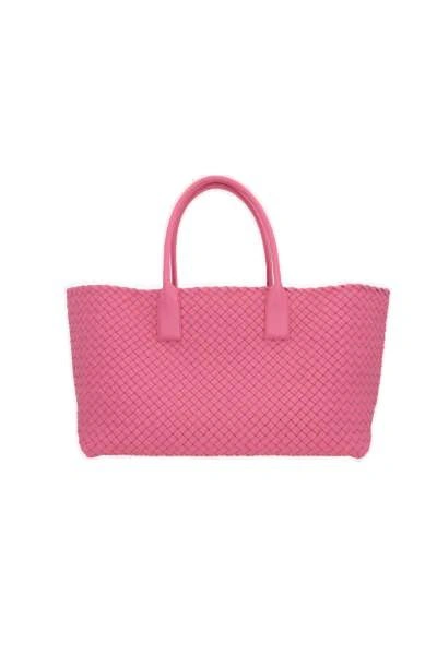 Shop Bottega Veneta Cabat Medium Intrecciato Tote Bag In Pink