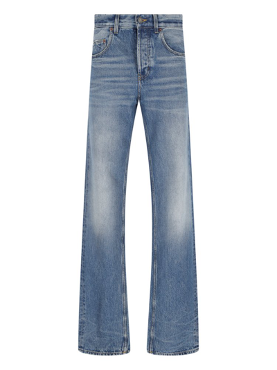 Shop Saint Laurent Extreme Baggy Jeans In Blue