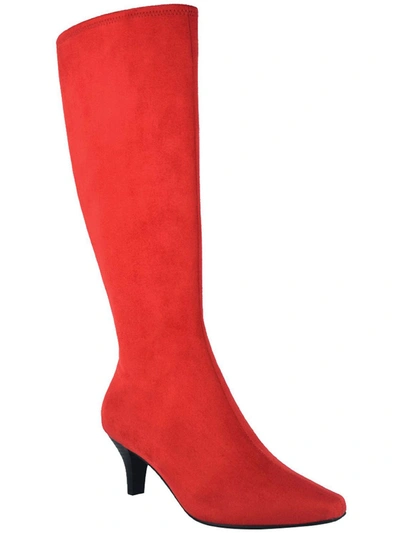Shop Impo Namora Womens Pull On Zipper Knee-high Boots In Red