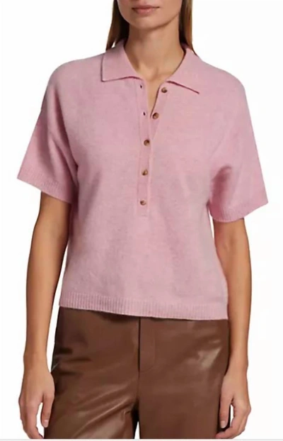 Shop Naadam Cashmere Relaxed Polo Sweater In Pink Mist