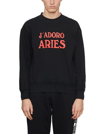 Shop Aries J Adoro Crewneck Sweatshirt In Black
