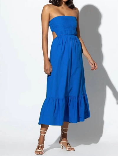 Shop Lusana Amelia Pintuck Dress In Cobalt In Blue