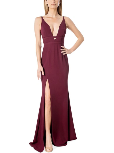 Shop Dress The Population Womens Keyhole Long Evening Dress In Red