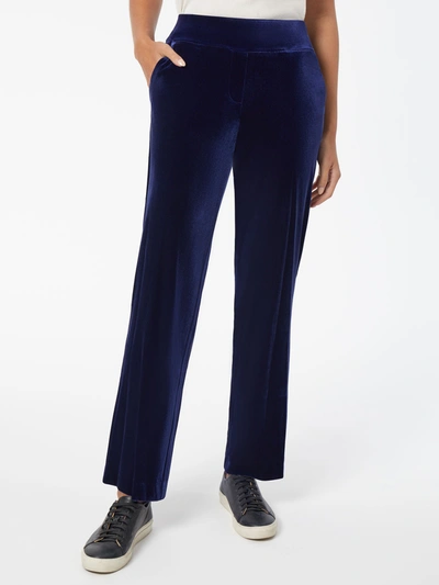 Shop Jones New York Pull-on Velour Straight Leg Pants In Blue