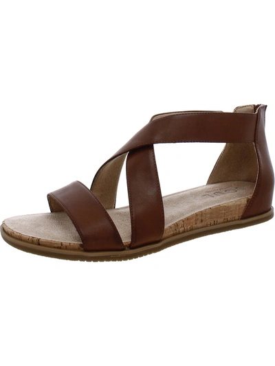 Shop Soul Naturalizer Cindi Womens Faux Leather Strappy Wedge Sandals In Brown