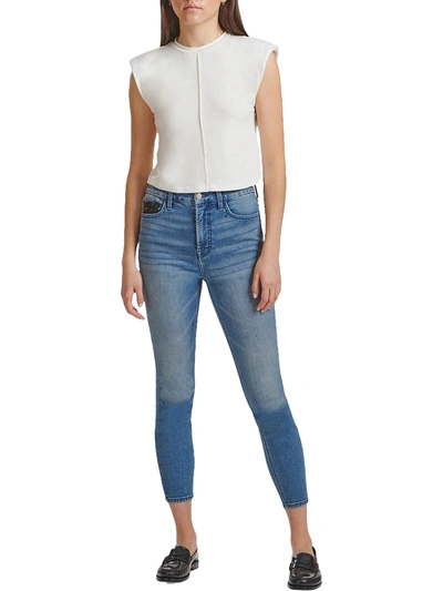 Shop Jen7 Womens High Rise Skinny Ankle Jeans In Blue