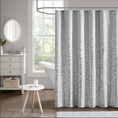 Shop Home Outfitters Grey/silver 85gsm Microfiber Printed Shower Curtain 72''w X 72"l, Shower Curtain For Bathrooms, Casu