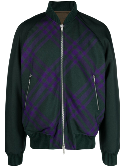 Shop Burberry Logoed Jacket In Green