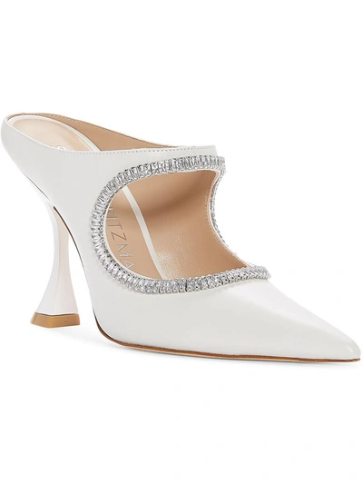 Shop Stuart Weitzman Xcurve Crystal 100 Womens Embellished Pointed Toe Pumps In White