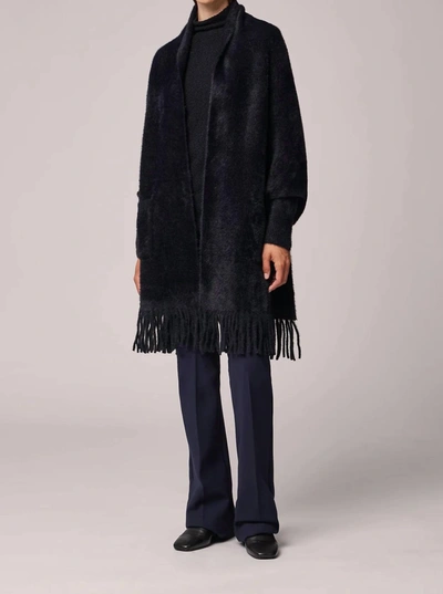 Shop Soia & Kyo Danela Knit Scarfigan With Fringe In Black