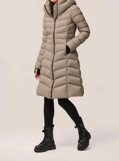 Shop Soia & Kyo Lita Lightweight Down Coat With Hood In Hush In Multi