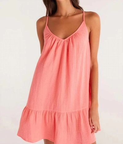 Shop Z Supply Amalia Gauze Dress In Coral In Pink