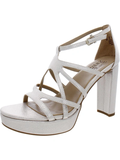 Shop Naturalizer Neona Womens Faux Leather Heel Platform Sandals In White