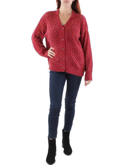 Shop Bcbgmaxazria Womens Knit Layering Cardigan Sweater In Red