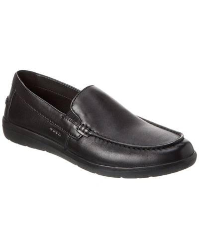 Shop Geox Leitan Leather Loafer In Black